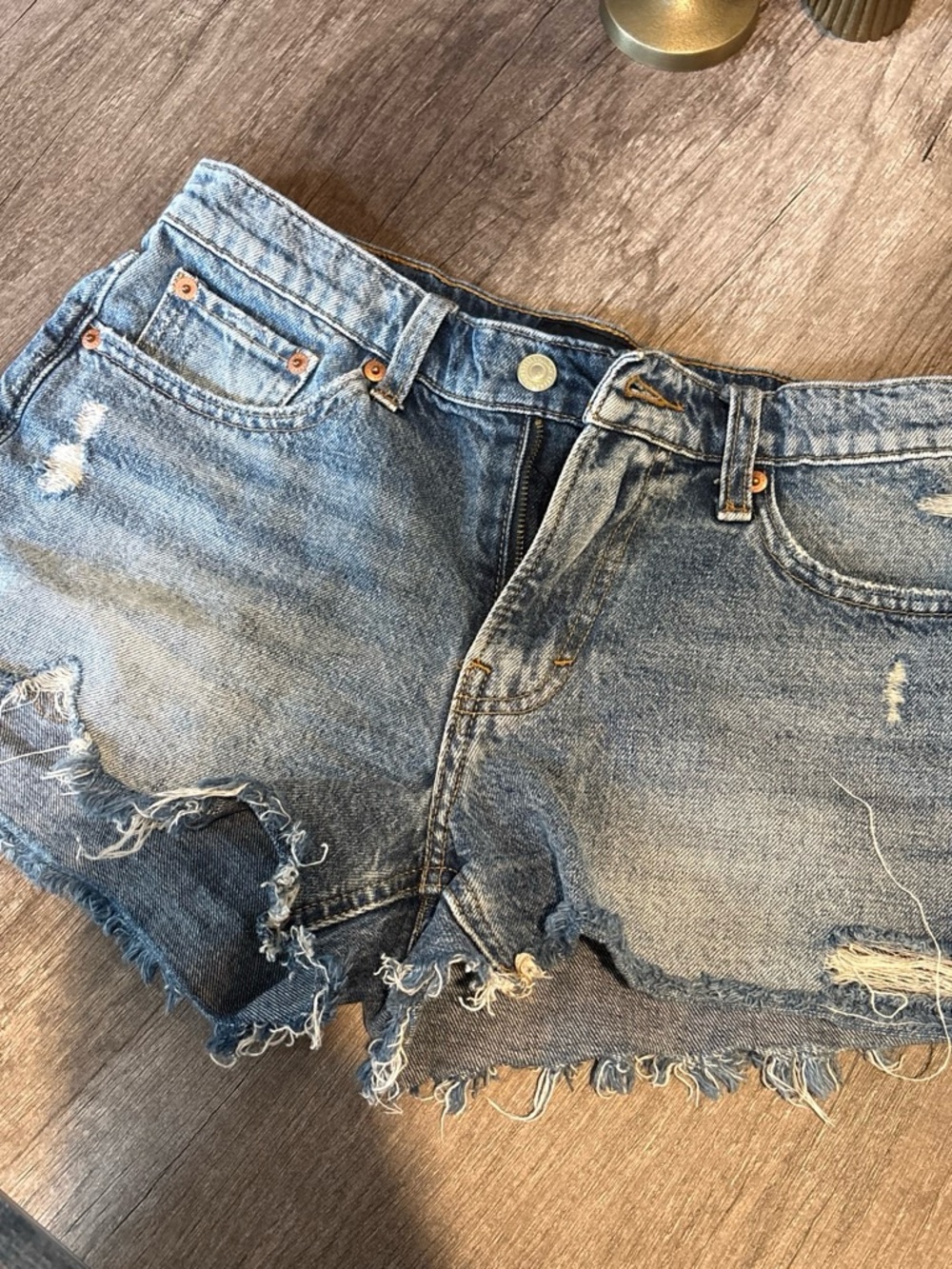 Lucky Brand Distressed Light Blue Denim Cutoff Shorts